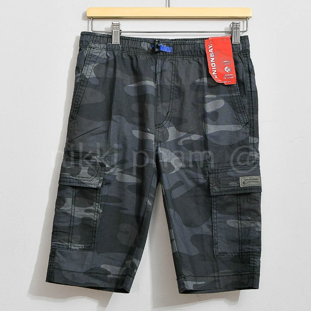 Unionbay Youth Cargo Short in Black Camo